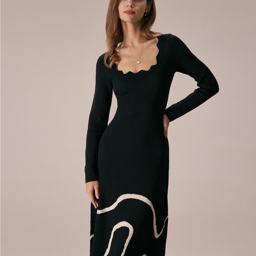 Elegant Black and White Dress